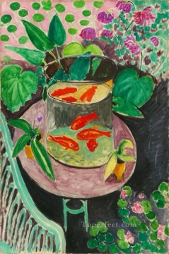 150の主題の芸術作品 Painting - 金魚の抽象的なフォービズム アンリ・マティス モダンな装飾 静物画